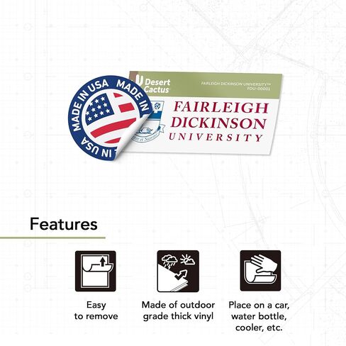 Desert Cactus Fairleigh Dickinson University Sticker FDU Knights Devils Vinyl Decal Laptop Water Bottle Car Scrapbook (IND 00001) in Saudi Arabia