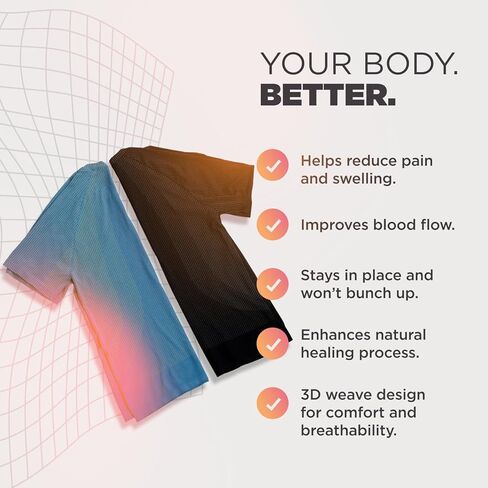قميص رياضي للرجال من Incrediwear يعمل بالأشعة تحت الحمراء - قميص للتمرين عالي الأداء للرجال يعزز الدورة الدموية ويسرع عملية التعافي من الارتداء النشط in Kuwait
