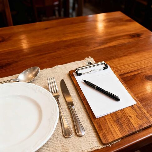 10Pcs High - Density Wood Board Check Presenter, Mini Clipboard & Menu Holder for Restaurants, Cafe, Office, 8x4inch with Hook (10, High - Density Wood Board, 8"x4") in Kuwait