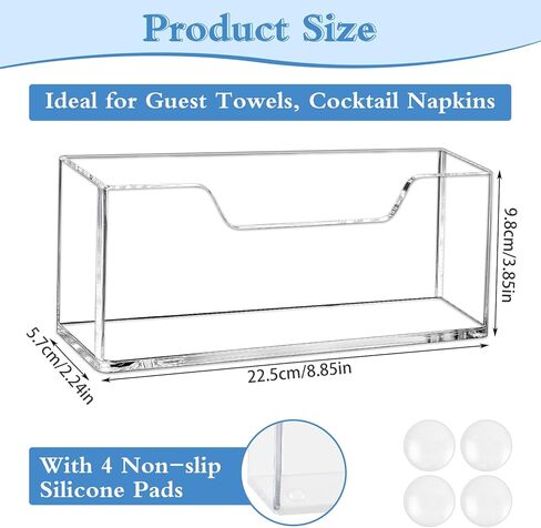 حامل مناديل أكريليك من LveSunny، حامل مناشف ضيوف عمودي مقاوم للرذاذ، حامل مناديل أكريليك لموزع مناديل الحمام للمنزل والمطبخ والمطاعم والفندق in Kuwait