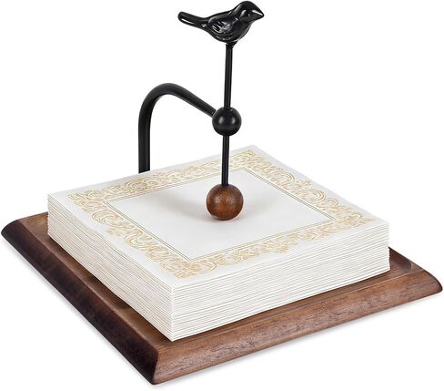 Napkin Holder for Table,Wooden Napkin Dispenser with Weighted Arm,Cocktail Napkin Holder for Kitchen,Party, Home Decor, Picnic, Bar,Cafe. in Kuwait