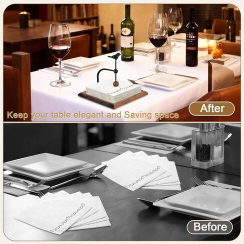 Napkin Holder for Table,Wooden Napkin Dispenser with Weighted Arm,Cocktail Napkin Holder for Kitchen,Party, Home Decor, Picnic, Bar,Cafe. in Kuwait