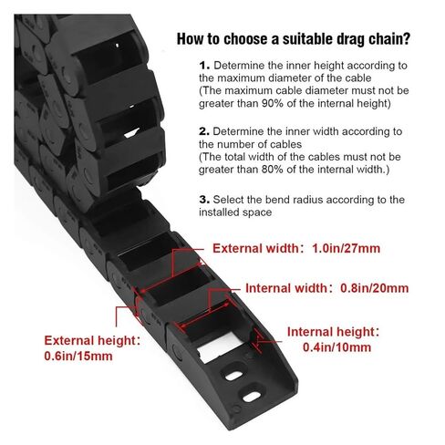 R18 10mm x 20mm Bridge Type Plastic Drag Chain 1M Length Cable Carrier Machinery Robots Injection Molding Automated Systems in Saudi Arabia