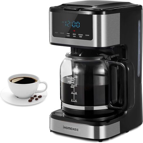 Programmable Drip Coffee Maker 12 Cup, Coffee Machine with Iced Coffee Function, Touch Screen, Regular & Strong Brew, Coffee Pot for Home and Office, Auto Shut-Off Function in Kuwait
