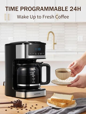 Programmable Drip Coffee Maker 12 Cup, Coffee Machine with Iced Coffee Function, Touch Screen, Regular & Strong Brew, Coffee Pot for Home and Office, Auto Shut-Off Function in Kuwait