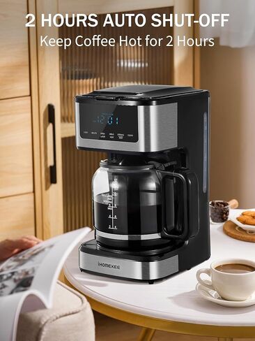 Programmable Drip Coffee Maker 12 Cup, Coffee Machine with Iced Coffee Function, Touch Screen, Regular & Strong Brew, Coffee Pot for Home and Office, Auto Shut-Off Function in Kuwait