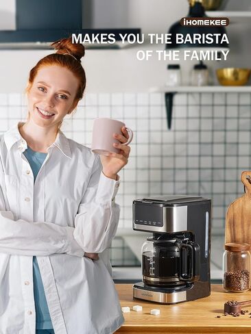 Programmable Drip Coffee Maker 12 Cup, Coffee Machine with Iced Coffee Function, Touch Screen, Regular & Strong Brew, Coffee Pot for Home and Office, Auto Shut-Off Function in Kuwait