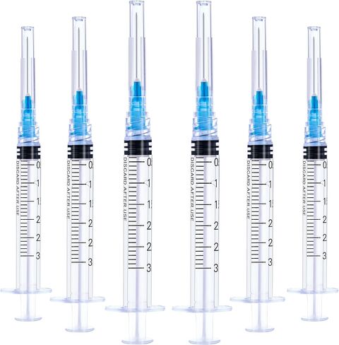 100 Pack 1cc Syringe, Disposable 25G Luer Lock Syringes for Liquid Tools with 1 Inch in Saudi Arabia