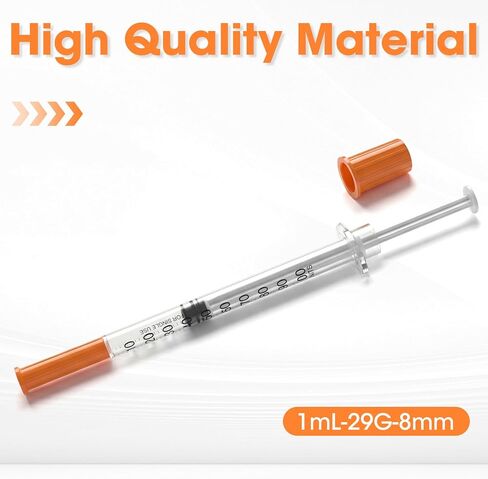 1ml/cc 29G 5/16" (8mm) Syringe, U-100 Disposable Syringes, Individually Wrapped, Pack of 20 in Kuwait