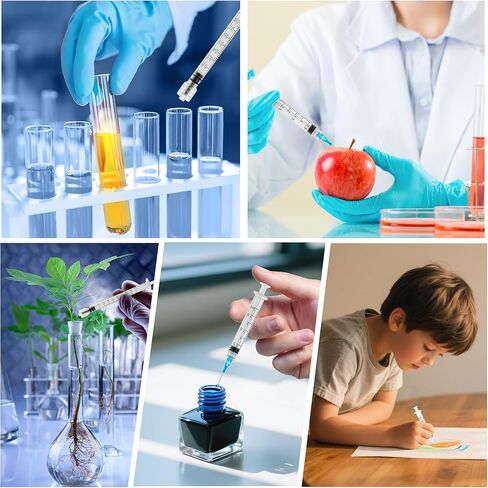 20 Pack 1ml Syringes 25G 1 Inch Lab Disposable Individually Sealed Packed, Luer Lock Syringes for Industrial Scientific Labs, Liquids Measuring and Dispensing in Kuwait