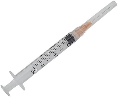 BH Supplies Pet Syringe with 23G Needle, 3ML Capacity, 1 Inch Length - 100 Pack in Kuwait