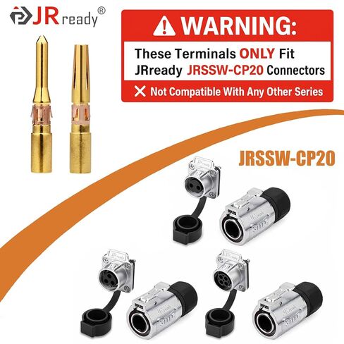 مجموعة اتصال مخصصة للموصل الدائري من سلسلة JRready JRSSW-CP20 - 30 زوجًا من المحطات الصلبة المطلية بالذهب، تدعم مقياس الأسلاك 14-18AWG (يوصى باستخدام مكشكش NEW-AS1G) in Saudi Arabia
