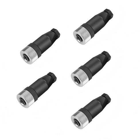 5PCS M12 5Pin Female A-Code Straight Circular Sensor Aviation Connector Industrial Plug Connector,Unshielded Quick-Assembly Screw Wire Termination Waterproof Connector IP67 Rated:4A,60V in Saudi Arabia