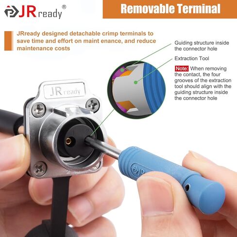 مجموعة اتصال مخصصة للموصل الدائري من سلسلة JRready JRSSW-CP20 - 30 زوجًا من المحطات الصلبة المطلية بالذهب، تدعم مقياس الأسلاك 14-18AWG (يوصى باستخدام مكشكش NEW-AS1G) in Saudi Arabia