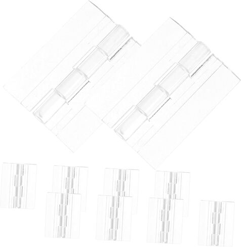 PartyKindom 10pcs Transparent Acrylic Hinges Heavy-Duty Folding Box Hinge for Cabinets Drawers Versatile and Sturdy Design for Various Applications for Boxes and Aquarium Lids in Saudi Arabia