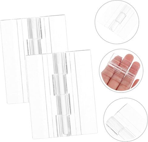 PartyKindom 10pcs Transparent Acrylic Hinges Heavy-Duty Folding Box Hinge for Cabinets Drawers Versatile and Sturdy Design for Various Applications for Boxes and Aquarium Lids in Saudi Arabia