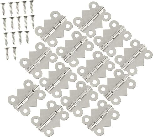 ULTECHNOVO 48pcs Small Cabinet Hinges Miniature Door Hinges Antiqued Butterfly Nickel Plated White for Furniture Jewelry Boxes in Saudi Arabia
