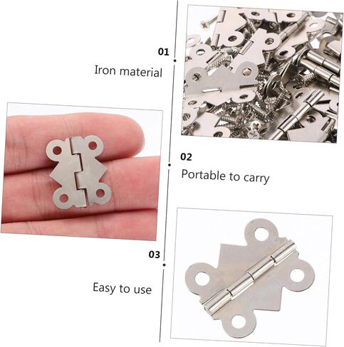 ULTECHNOVO 48pcs Small Cabinet Hinges Miniature Door Hinges Antiqued Butterfly Nickel Plated White for Furniture Jewelry Boxes in Saudi Arabia