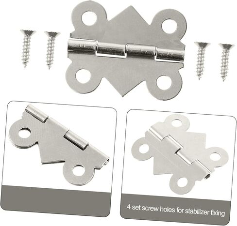 ULTECHNOVO 48pcs Small Cabinet Hinges Miniature Door Hinges Antiqued Butterfly Nickel Plated White for Furniture Jewelry Boxes in Saudi Arabia