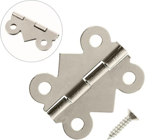 ULTECHNOVO 48pcs Small Cabinet Hinges Miniature Door Hinges Antiqued Butterfly Nickel Plated White for Furniture Jewelry Boxes in Saudi Arabia