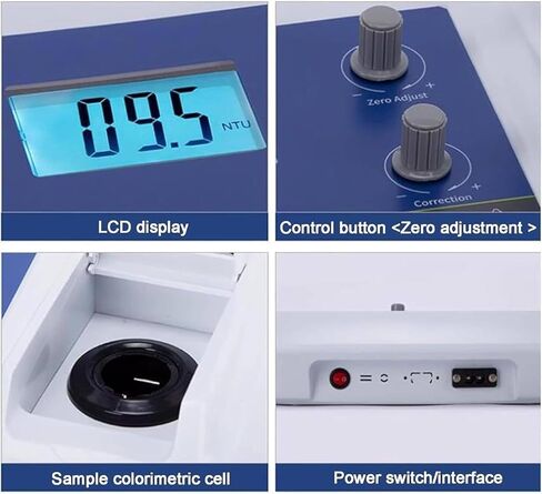 مجموعة أدوات قياس التعكر المحمولة، جهاز اختبار التعكر الرقمي المحمول، نطاق 0-200 NTU، مثالي لاختبار جودة المياه في المعامل وحمامات السباحة والبحيرات in Kuwait
