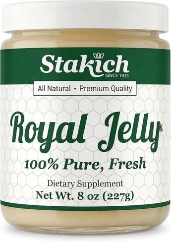 Stakich Fresh Royal Jelly - Pure, All Natural - No Additives/Flavors/Preservatives Added - 8 Ounce (227 Gram) in Kuwait