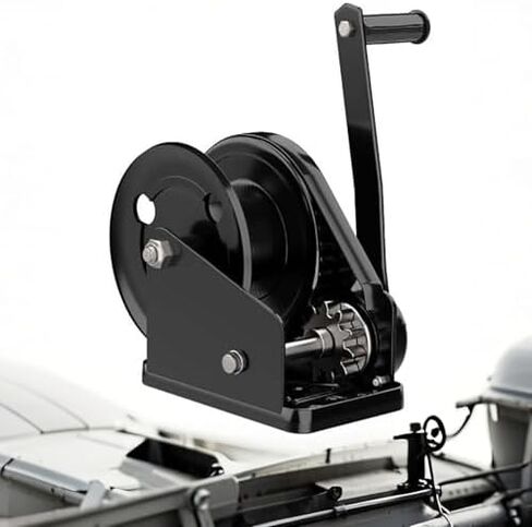 Heavy Duty Manual Hand Winch - 4:1 Gear Ratio, 2-Way Self-Braking Trailer Winch for Boats & Trailers, Easy Operation, 1800Lb Capacity (No Cable/Hook Included) in Saudi Arabia