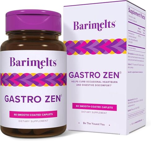 BariMelts Gastro Zen® with Gastro-AD® for GLP-1 Users and Bariatric Patients - Postbiotics for Heartburn Relief & Gut Health - 60 Smooth-Coated Caplets (1-Month Supply) in Kuwait