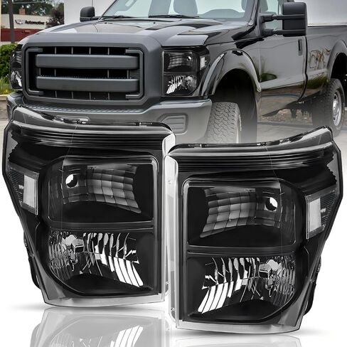تم تعيين مجموعة المصابيح الأمامية لعام 2011-2016 Ford F-250 F-350 F-450 F-550 Super Duty (Chrome Housing with Amber Reflector) in Kuwait