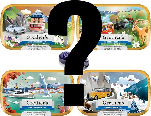 Grether's Sugarfree Pastilles Lemon Ginger Lemon ، Blackcrant ، Blueberry & Elderflower - علاج طبيعي لتجفيف الفم - في الحلق ونكهة صوتية صحية ، تحديث التنفس - 4 حزمة - 3.75 in Kuwait