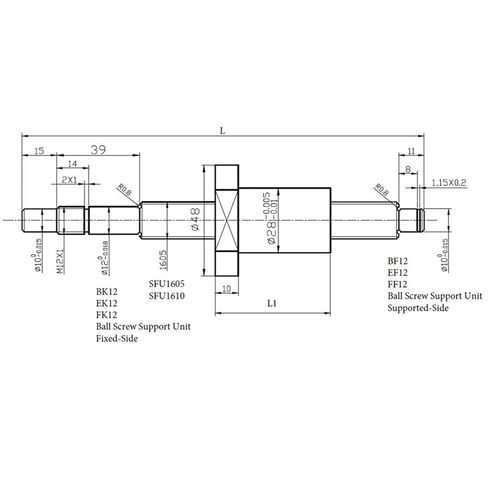 HGR20 Square Linear Guide Rail 2PCS+ Block HGH20CA +SFU1605 Ball Screw with Nut +BKBF12 +Nut Housing Linear Actuator(HGR20-200 1605-250) in Saudi Arabia