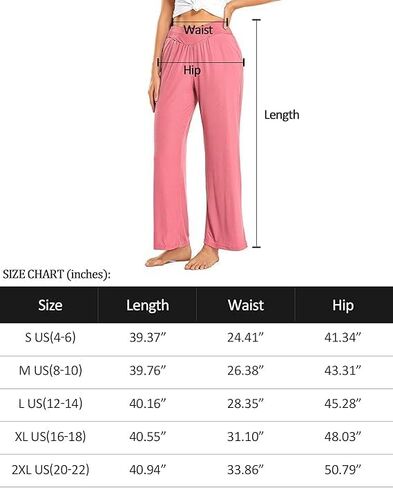 Women's High Waisted Bootcut Pants – Loose Fit Lightweight Casual Pants with Pockets for Everyday Wear in Saudi Arabia