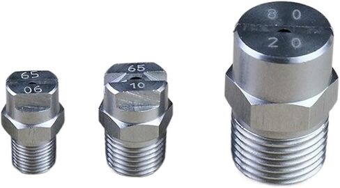 فوهة مروحة مسطحة من الفولاذ المقاوم للصدأ مقاس 1/4 بوصة - رذاذ رذاذ ضباب عالي التأثير للتحكم في الغبار والتنظيف الكيميائي (8001) in Kuwait