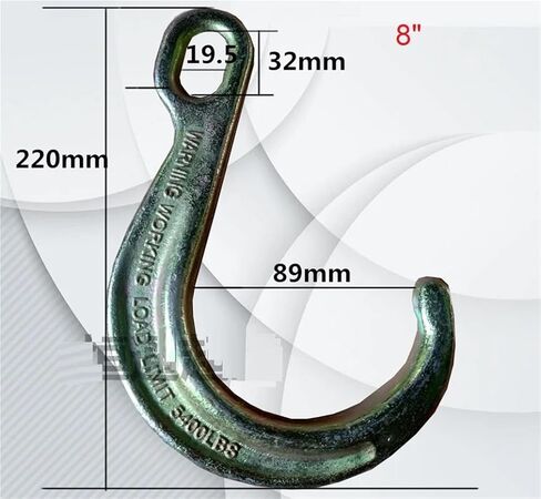 1pc 8" 5400lbs J-Hook Point Ring Eye Hook Wide Mouth Long Hook Large Opening Hook Forged Alloy Steel Hoist Crane Winch Part(1303-001) in Saudi Arabia