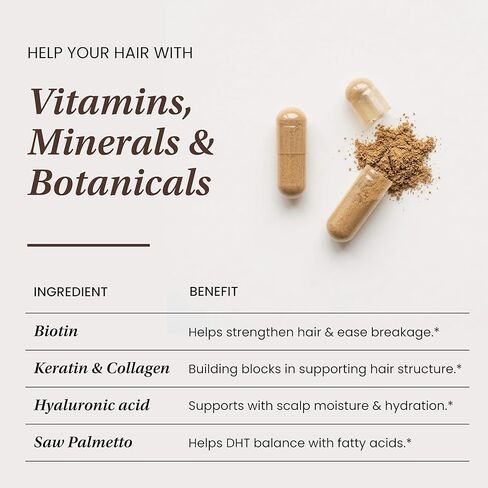 مركب البيوتين والكولاجين والكيراتين من ساندو | يدعم دورة نمو الشعر الطبيعي | فيتامينات للبشرة والأظافر | مكملات الشعر للنساء والرجال | صنع في الولايات المتحدة الأمريكية (60 قطعة (عبوة من 1)، فيتامينات الشعر رقم 1) in Kuwait