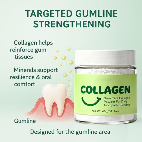 Collagen Tooth Powder, Collagen Powder for Teeth and Gums, Smile Strengthening, Daily Gumline Support for Healthy Gums & Teeth – Mineral-Infused Collagen Formula – 60 g in Saudi Arabia