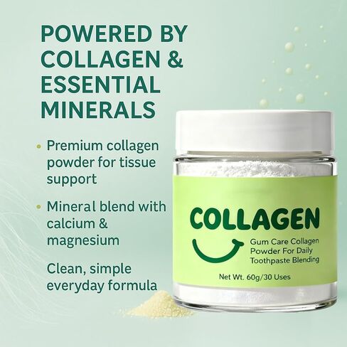 Collagen Tooth Powder, Collagen Powder for Teeth and Gums, Smile Strengthening, Daily Gumline Support for Healthy Gums & Teeth – Mineral-Infused Collagen Formula – 60 g in Saudi Arabia
