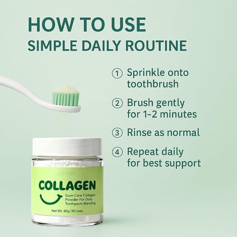 Collagen Tooth Powder, Collagen Powder for Teeth and Gums, Smile Strengthening, Daily Gumline Support for Healthy Gums & Teeth – Mineral-Infused Collagen Formula – 60 g in Saudi Arabia