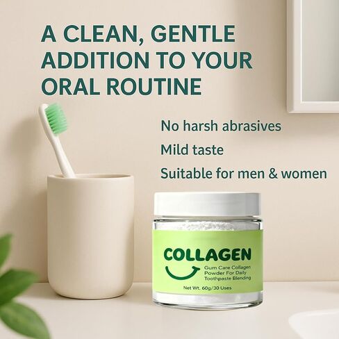 Collagen Tooth Powder, Collagen Powder for Teeth and Gums, Smile Strengthening, Daily Gumline Support for Healthy Gums & Teeth – Mineral-Infused Collagen Formula – 60 g in Saudi Arabia