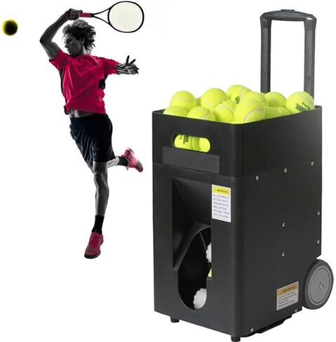 Portable Tennis Ball Machine, Automatic Tennis Ball Launcher, Speed, Rotation Frequency, with Remote Control Adjustable Launch Angle, Large Capacity 50 in Kuwait