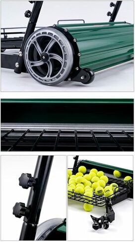 جامعي كرات التنس، معدات سلة كرات التنس الأوتوماتيكية للدفع اليدوي، سلة مسترد الدفع اليدوي، تحمل ما يصل إلى 290 كرة تنس، لملاعب التنس المختلفة in Kuwait