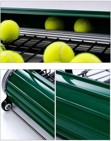 جامعي كرات التنس، معدات سلة كرات التنس الأوتوماتيكية للدفع اليدوي، سلة مسترد الدفع اليدوي، تحمل ما يصل إلى 290 كرة تنس، لملاعب التنس المختلفة in Kuwait