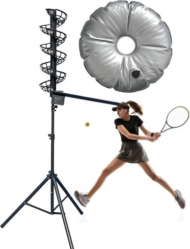 Automatic Pitching Machine, Tennis Ball Feeder, Soft Toss Trainer, 4 Ft - 6 Ft Adjusted, with Removable Chute, for Beginners, Tennis Teaching and Training in Saudi Arabia