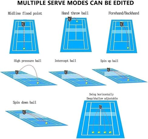 Automatic Tennis Ball Launching Machine, Automatic Tennis Ball Launching Machine with Remote Control and Application, Adjustable Angle, Capacity 50 Balls, for Beginners in Kuwait