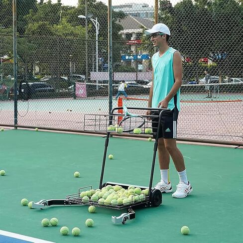 Tennis Ball Collector, Automatic Pickup Tennis Ball Collector with 360° Universal Swivel Wheel, for Courts, Schools in Saudi Arabia