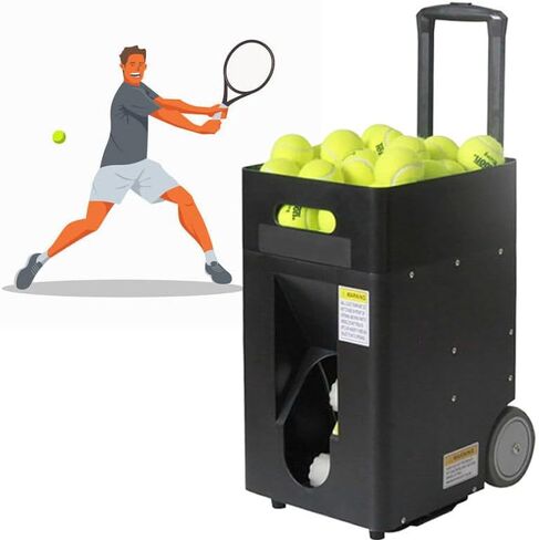 Tennis Ball Machine, Automatic Tennis Ball Throwing Machine with Remote Control and App, Adjustable Angle, Capacity for 50 Balls, for Beginners, Solo Training Sports in Kuwait