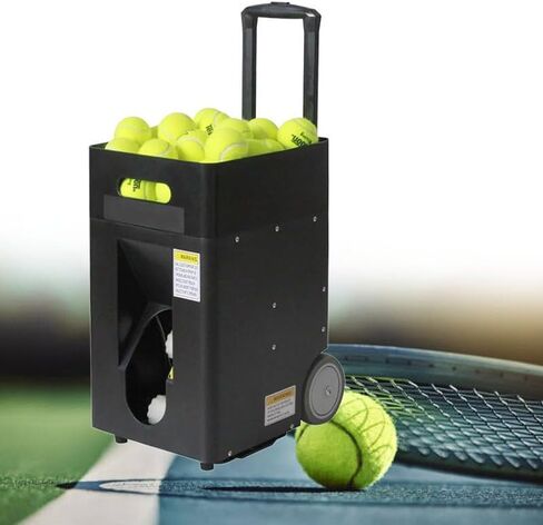 Automatic Tennis Ball Launching Machine, Automatic Tennis Ball Launching Machine with Remote Control and Application, Adjustable Angle, Capacity 50 Balls, for Beginners in Kuwait