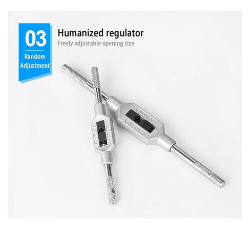 قابل للتعديل وجع الموضوع الحنفية مقبض المفك الصلب الصنابير اليد أدوات مخرطة 1 قطعة (M13-M36) in Kuwait