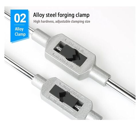 قابل للتعديل وجع الموضوع الحنفية مقبض المفك الصلب الصنابير اليد أدوات مخرطة 1 قطعة (M13-M36) in Kuwait