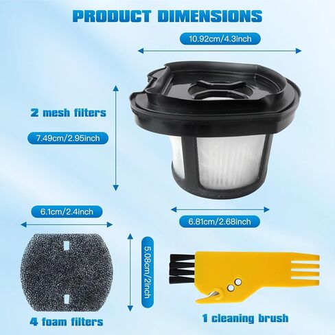 2 Pack 2390A Vacuum Filter for Bissell Pet Hair Eraser Filter Hand Model 2390 2389 23903 2284W 2579 Handheld Vacuum, Parts # 1614212 1614203 1614204, 2 Mesh Filters 4 Foam Filters in Saudi Arabia